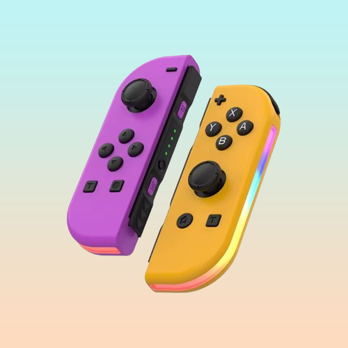 CONTROL MANDO INALÁMBRICO PARA NINTENDO SWITCH JOY-CON VIOLETA / NARANJA | LED | WIRELESS CONTROLLER FOR NINTENDO SWITCH JOY-CON PURPLE / ORANGE | LED
