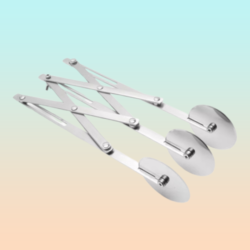 CORTADOR PIZZA MULTIFUNCIONAL RETRACTIL TRIPLE ACERO INXOIDABLE | MULTIFUNCTION RETRACTABLE TRIPLE PIZZA CUTTER, STAINLESS STEEL