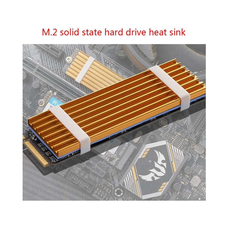 DISIPADOR RAM SO-DIMM Y SSD M.2 NVME LAPTOP PORTÁTIL DORADO | SO-DIMM RAM AND M.2 NVME SSD HEATSINK LAPTOP GOLDEN
