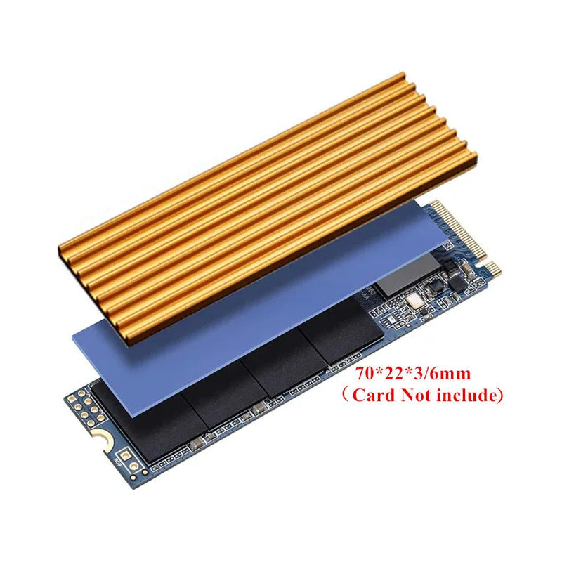 DISIPADOR RAM SO-DIMM Y SSD M.2 NVME LAPTOP PORTÁTIL DORADO | SO-DIMM RAM AND M.2 NVME SSD HEATSINK LAPTOP GOLDEN
