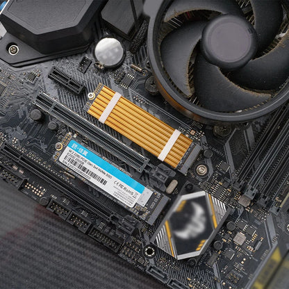 DISIPADOR RAM SO-DIMM Y SSD M.2 NVME LAPTOP PORTÁTIL DORADO | SO-DIMM RAM AND M.2 NVME SSD HEATSINK LAPTOP GOLDEN
