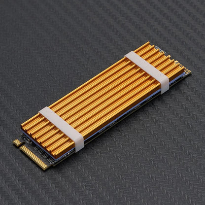 DISIPADOR RAM SO-DIMM Y SSD M.2 NVME LAPTOP PORTÁTIL DORADO | SO-DIMM RAM AND M.2 NVME SSD HEATSINK LAPTOP GOLDEN
