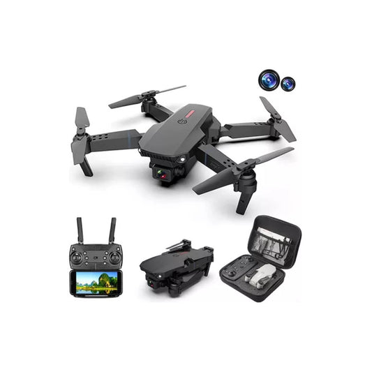 DRONE PLEGABLE DOBLE CAMARA VISOR APP WIFI NEGRO | FOLDABLE DRONE DOUBLE CAMERA VIEWER APP WIFI BLACK
