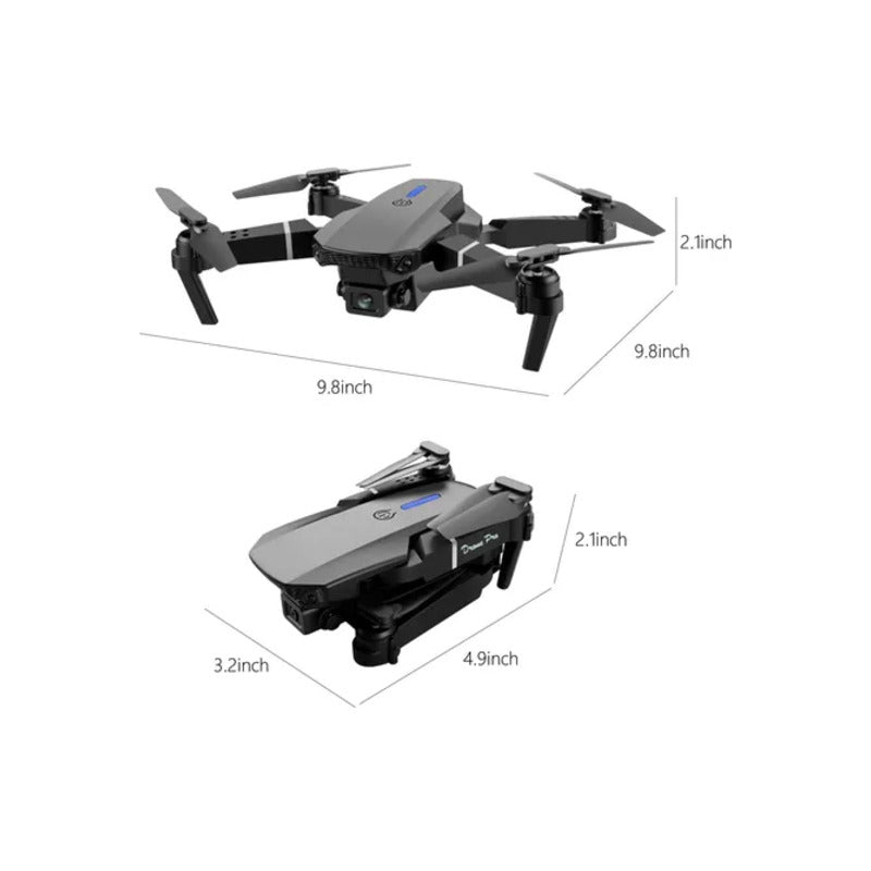 DRONE PLEGABLE DOBLE CAMARA VISOR APP WIFI NEGRO | FOLDABLE DRONE DOUBLE CAMERA VIEWER APP WIFI BLACK
