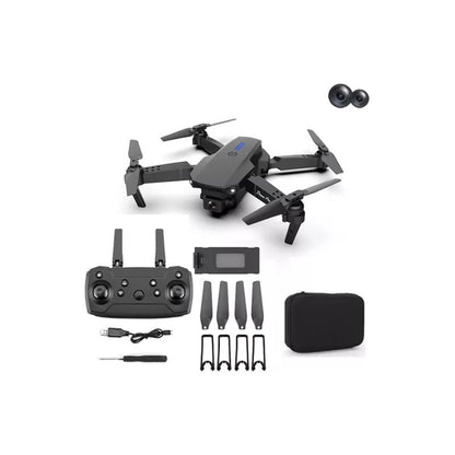 DRONE PLEGABLE DOBLE CAMARA VISOR APP WIFI NEGRO | FOLDABLE DRONE DOUBLE CAMERA VIEWER APP WIFI BLACK
