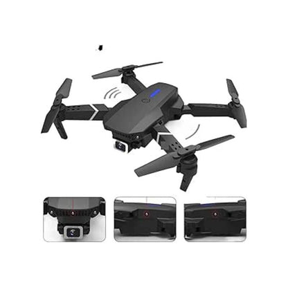 DRONE PLEGABLE DOBLE CAMARA VISOR APP WIFI NEGRO | FOLDABLE DRONE DOUBLE CAMERA VIEWER APP WIFI BLACK
