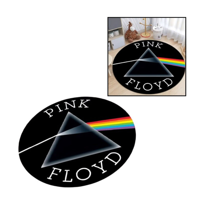 TAPETE ENTRADA CASA BAÑO ALCOBA REDONDO 40X40 CMS PINK FLOYD 40 CM 40 CM PINK FLOYD NEGRO
