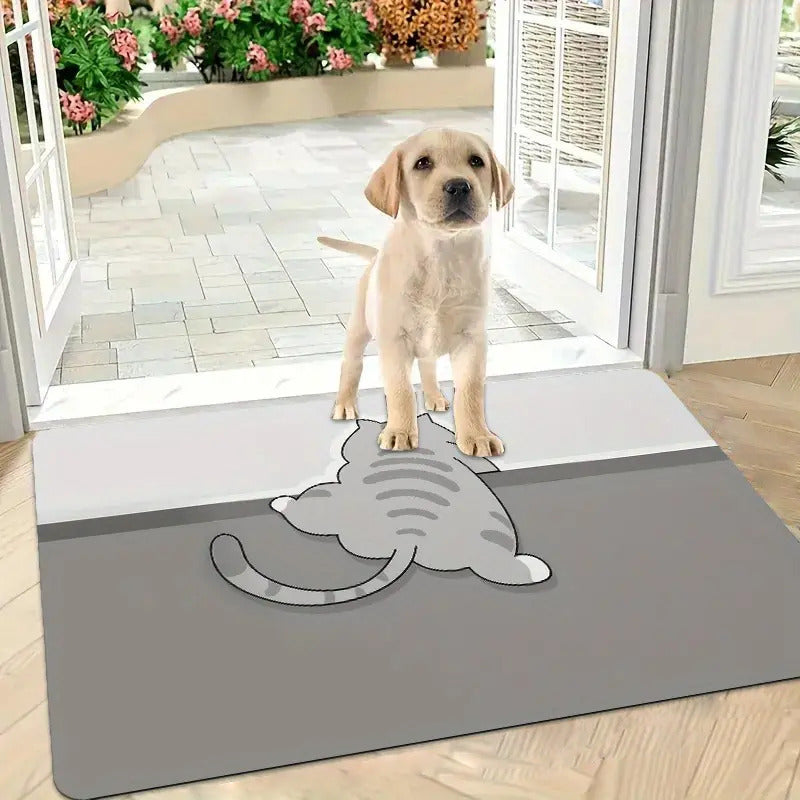 TAPETE HOGAR COCINA ENTRADA CASA ALCOBA GATO GRIS 40X60 60 CM 40 CM GATO GRIS GRIS