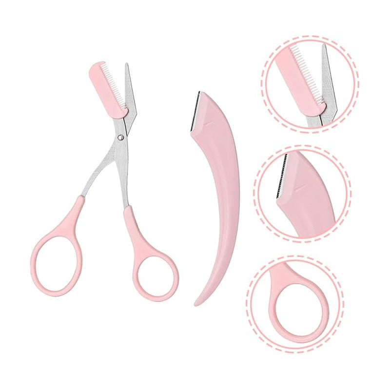 TIJERAS Y PERFILADOR KIT DEPILADOR ARREGLO CEJAS PEINE