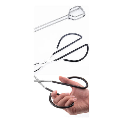 PINZAS EXTRALARGAS BBQ CARBON ACERO INOXIDABLE 30CMS PLATEADO