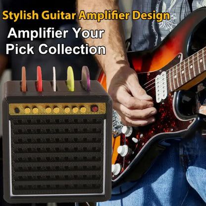PORTA PUAS PICKS GUITARRA TIPO AMPLIFICADOR SPEAKER NEGRO SMALL