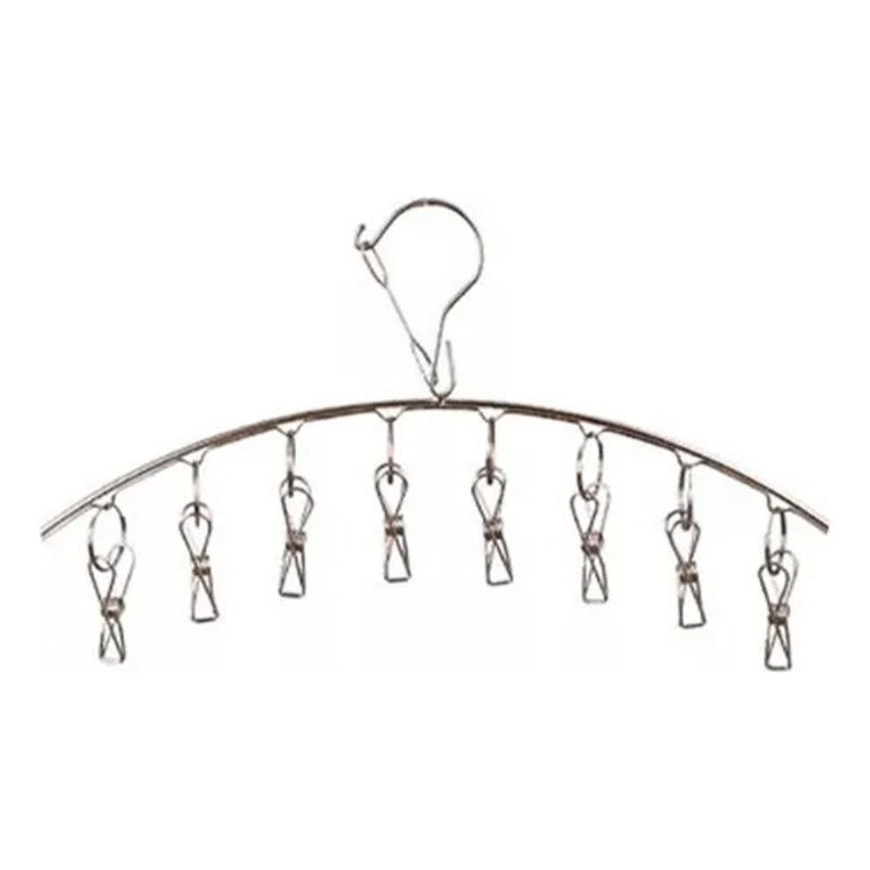 GANCHO PULPO ROPA INTERIOR MEDIAS METALICO ARCO 8 CLIPS