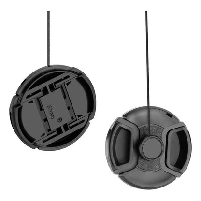 CORDON CUERDA TAPA LENTE ANTIPERDIDA ADHESIVA CANON NIKON NEGRO