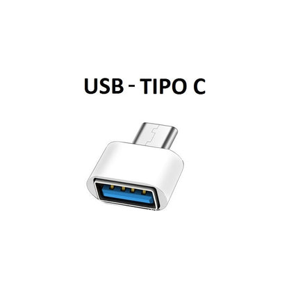 ADAPTADOR CONVERTIDOR USB HEMBRA TIPO C MACHO OTG 3.0 BLANCO BLANCO
