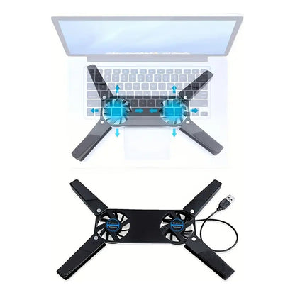 VENTILADOR DOBLE COOLER PLEGABLE PORTATIL USB NEGRO NA