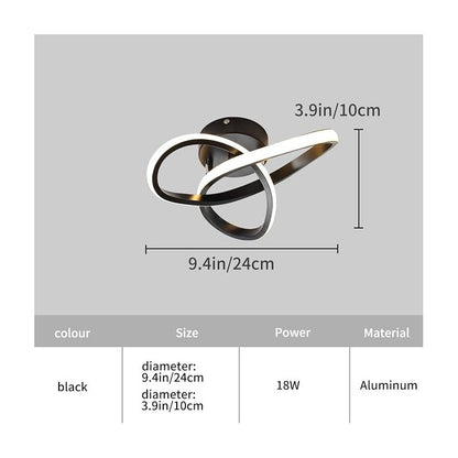 LAMPARA TECHO LUZ LED TIPO TREBOL 25W MARCO NEGRO SALA 110/220V NEGRO