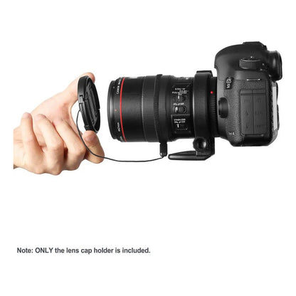 CORDON CUERDA TAPA LENTE ANTIPERDIDA ADHESIVA CANON NIKON NEGRO