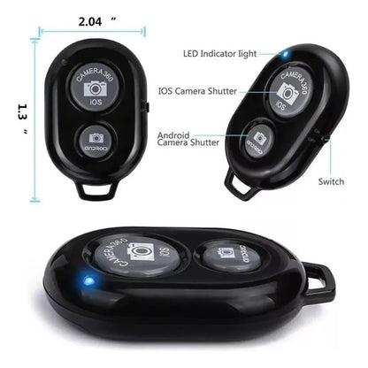 CONTROL REMOTO INALÁMBRICO BLUETOOTH CELULAR CÁMARA IOS 360 NEGRO