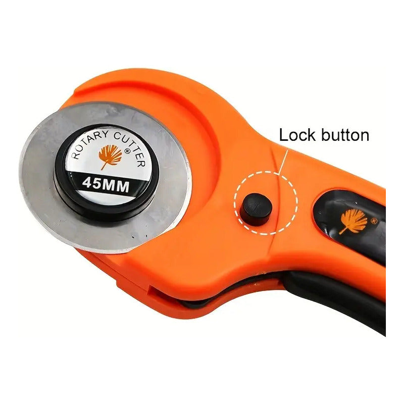 CORTADOR ROTATIVO 45MM SASTRERÍA COSTURA TELA ROPA BRICOLAJE NARANJA N/A