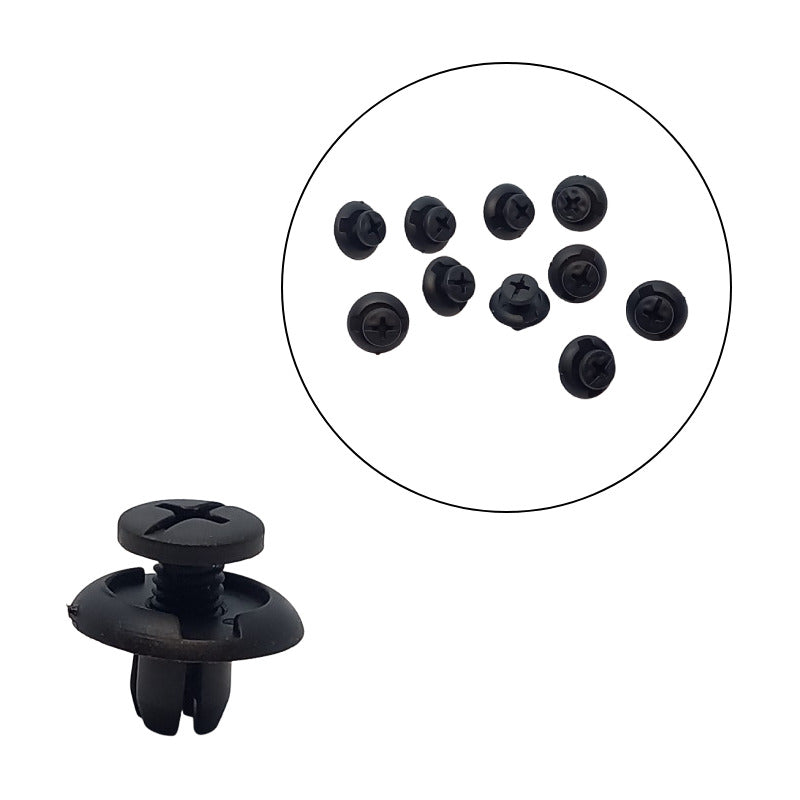 10X PIN CLIP PLÁSTICO REMACHE AJUSTE RETENEDOR MOTOR CARRO NEGRO