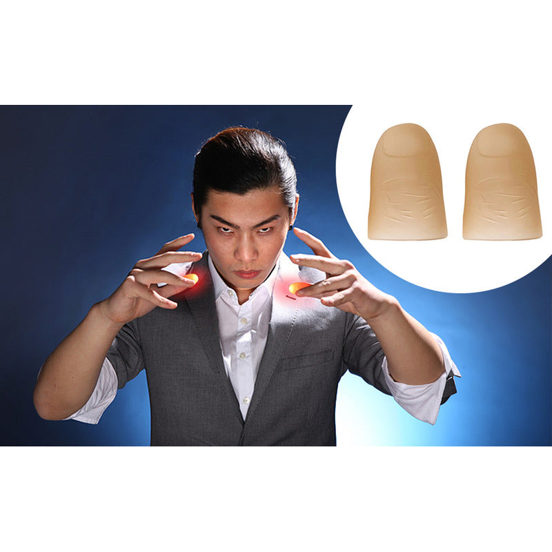 2X DEDOS LUZ LED AMARILLO MAGIA ILUSIONISMO DISFRAZ FIESTAS