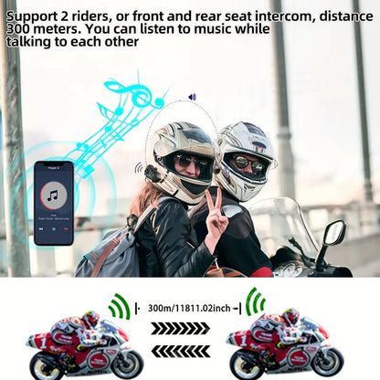 INTERCOM CASCO MOTOCICLETA BLUETOOTH DUAL RECARGABLE