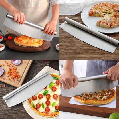CORTADOR PIZZA MASA PROFESIONAL CUCHILLA PLATEADO