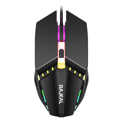 MOUSE GAMER USB ÓPTICO LED RGB MULTICOLOR BOTÓN DPI 800-1600 NEGRO RGB