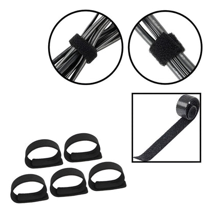 5 X ORGANIZADOR CABLES VELCRO ESCRITORIO OFICINA COMPUTADOR
