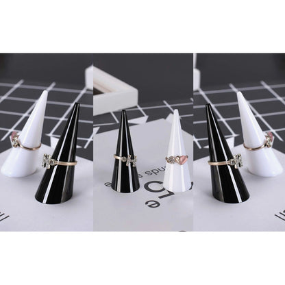 EXHIBIDOR ANILLOS FOTOGRAFÍA JOYERÍA ACRÍLICO BLANCO BLANCO