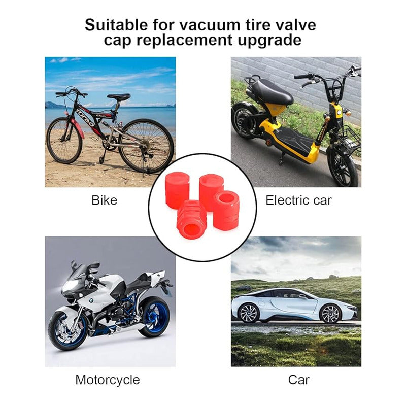 JUEGO TAPA VÁLVULA AIRE NEUMÁTICO LLANTA FLOURESCENTE BRILLA