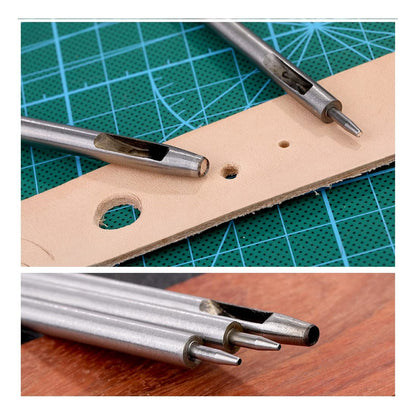 6X PUNZONES TROQUELES SACABOCADOS CUERO MARROQUINERÍA 10 CM