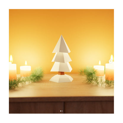ARBOL NAVIDAD PAPERCRAFT ADORNO ECOLÓGICO PDF DIY DECORATIVO BLANCO