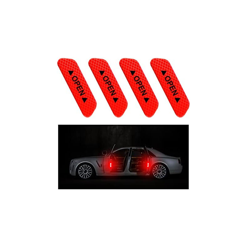 STICKER REFLECITVO PUERTAS OPEN CARRO VEHICULO NOCHE LUCES
