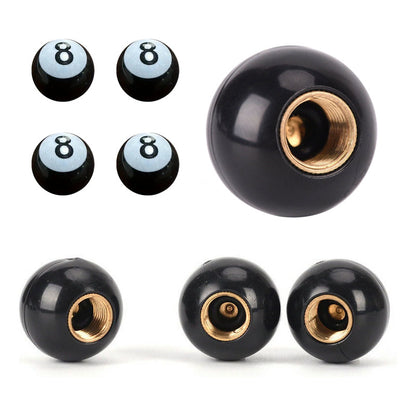 JUEGO TAPA VÁLVULA AIRE LLANTA CARRO MOTO BICI BOLA 8 BILLAR