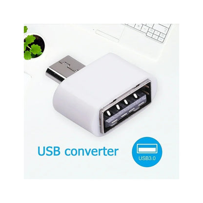ADAPTADOR CONVERTIDOR USB HEMBRA A MICRO USB MACHO OTG 3.0 BLANCO
