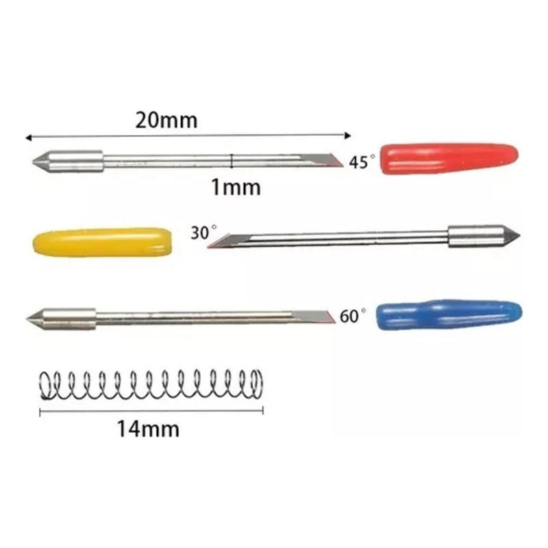 3X SET CUCHILLAS PLOTTER CORTE GRAPHTEC CB09 45° 60° 30° 60°