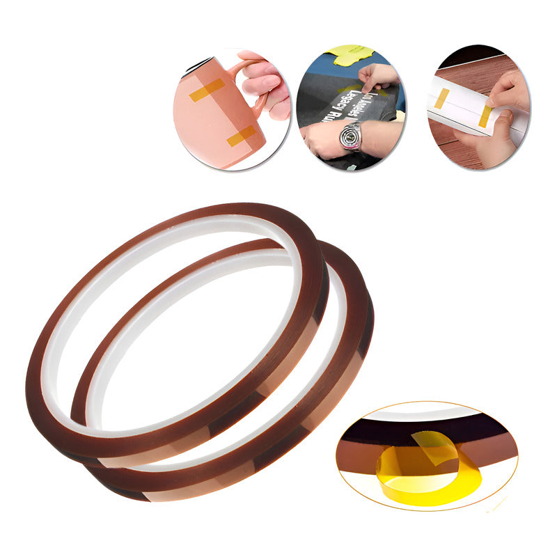 2X CINTA TÉRMICA 6MM 10MTS 50° 260°C SUBLIMACIÓN ELECTRÓNICA NARANJA CLARO