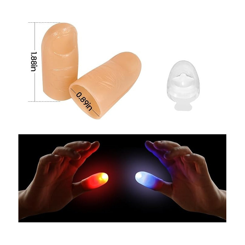 2X DEDOS LUZ LED MAGIA ILUSIONISMO DISFRAZ JUEGO FIESTAS