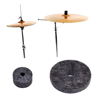 KIT 6 FIELTRO FELPA AJUSTE BASE PLATILLOS BATERIA SET CYMBAL PLATEADO