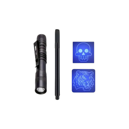 KIT ESFERO + LÁMPARA UV BOLSILLO MENSAJE SECRETO MULTIUSOS NEGRO