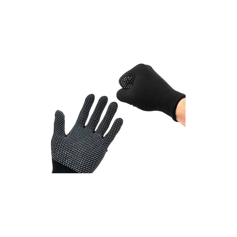 GUANTES NYLON PUNTOS PVC ANTIDESLIZANTES NEGROS TRABAJO NEGRO