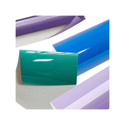 4X VINILO 12  X 12 GAMA FRIOS MORADO AZUL BRILLANTE CAMEO MULTICOLOR