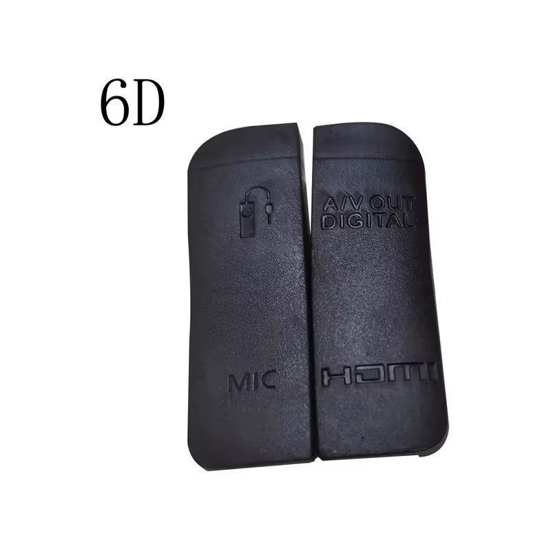 CUBIERTA TAPA GOMA CONEXIONES CANON 6D CAUCHO COBERTOR NEGRO