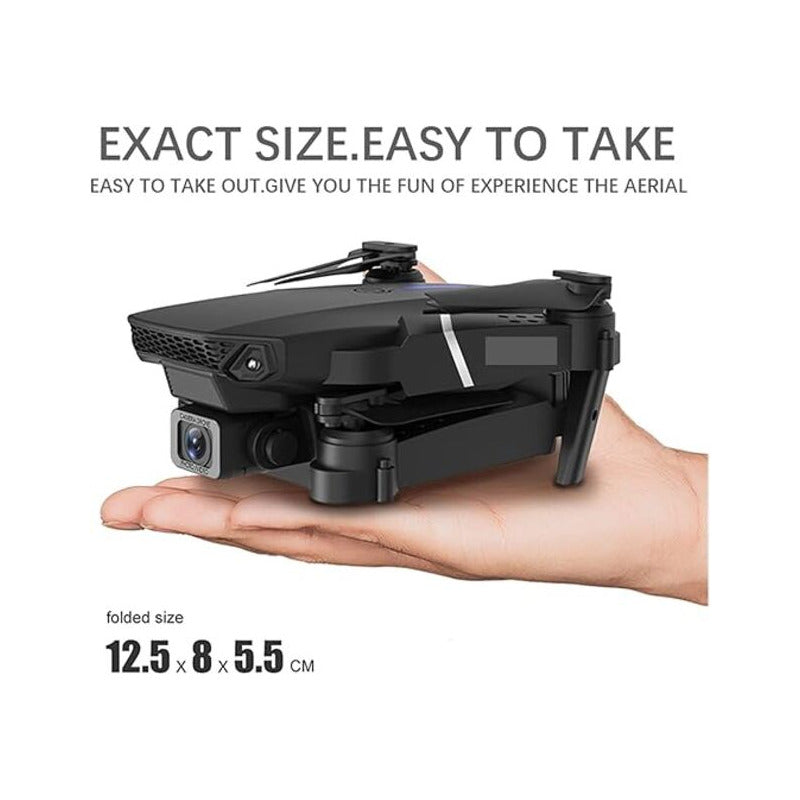 DRONE PLEGABLE DOBLE CAMARA VISOR APP WIFI NEGRO