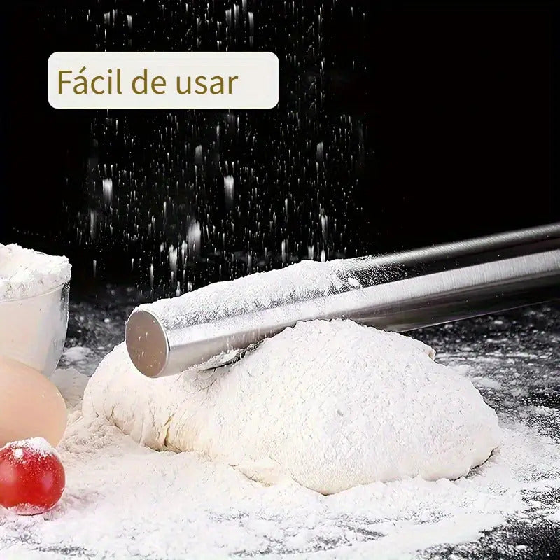 RODILLO ACERO INOXIDABLE 20CMS LIGERO PASTELERÍA PANADERÍA PLATEADO