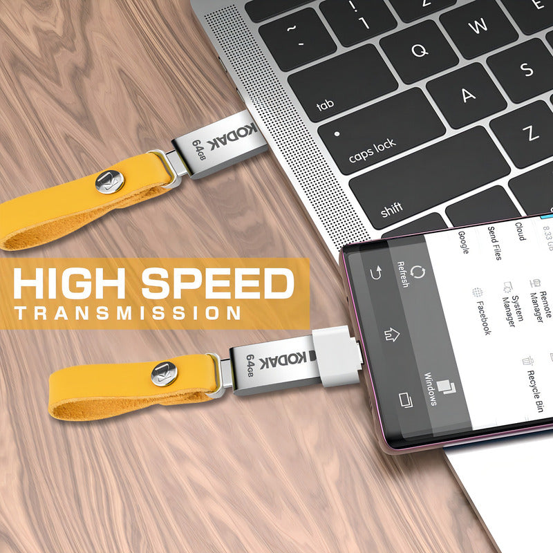 UNIDAD FLASH KODAK DE 64 GB PLATEADO