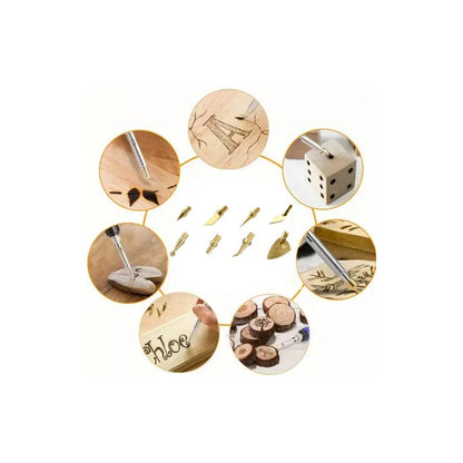 8 PCS PUNTAS QUEMADO MADERA PIROGRAFÍA MARQUETERÍA BISUTERÍA 12V