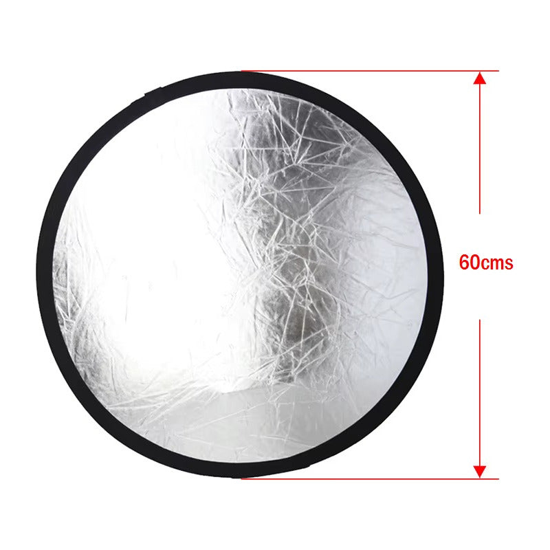 REFLECTOR PLEGABLE FOTOGRAFÍA 24 PULGADAS BLANCO Y PLATEADO BLANCO Y PLATEADO