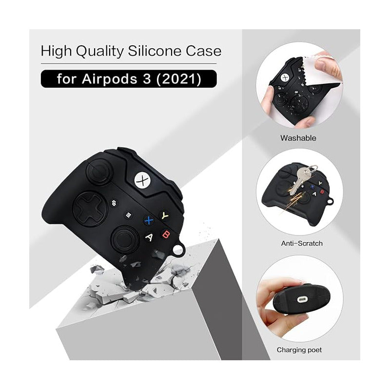 ESTUCHE AUDIFONOS AIRPODS 3 GEN TIPO CONTROL XBOX CLÁSICO MIXTO